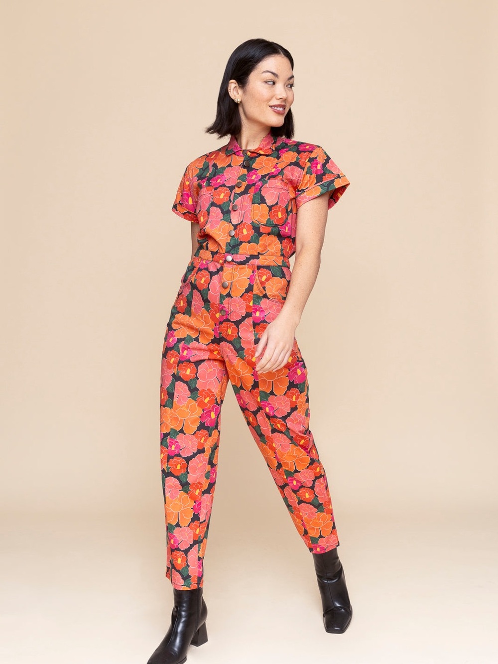 Mixed by Nasrin Classic Jumpsuit in Ruby